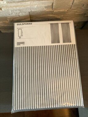 IKEA GULSPORRE Black and White Curtains 2 Panels
